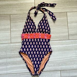 JCREW Halter V-Neck One Piece Swimsuit Like New Size 6
